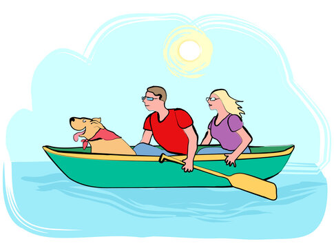 Family Trip Lake, Linda Braucht (b.20th Century/American), Computer Graphics