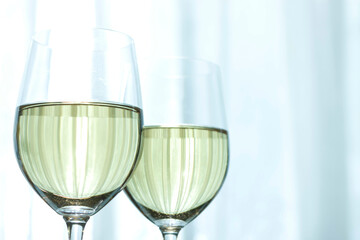 Close-up of two glasses of wine
