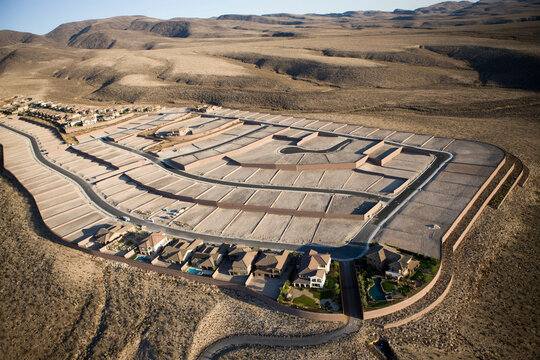 Aerial view of a construction site, Las Vegas, Clark County, Nevada, USA