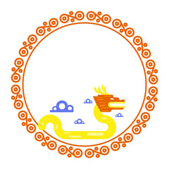 Chinese dragon boat festival pattern cultural circular frame border template text space vector image picture