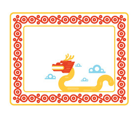 Chinese dragon boat festival china pattern cultural frame border template text space background vector