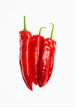 Close up of long red chillies