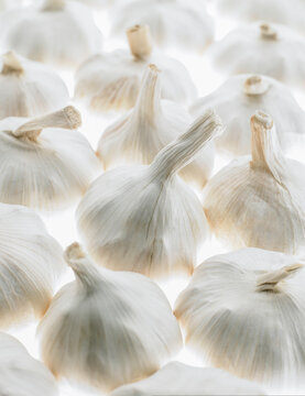 Close up of bulbs of garlic