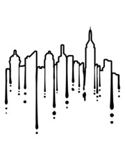 Silhouette Graffiti Hochhäuser 