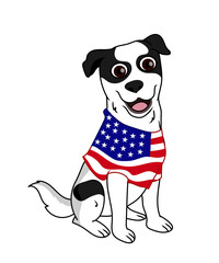 Patriotic Jack russell terrier black