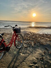 Sunset in bicycle