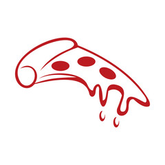 Slice of Pizza Piece Logo Vector Design Symbol