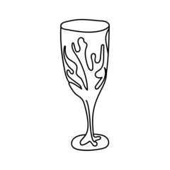 Vector goblet of unusual shape. Vintage style. Coloring pages.