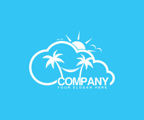 Naklejka premium palm logo design template