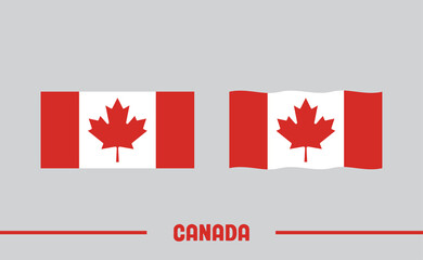 Fototapeta na wymiar Flag of Canada. Canadian national symbol. Red maple leaf.