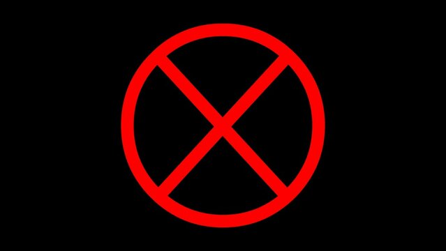 Symbols on the screen. Prohibition sign. Positive sign. Transparent background. Frame size 1920x1080