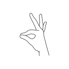 Vector hand isolated on white background