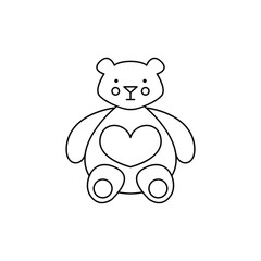 Cute vector teddy bear isolated on white background 