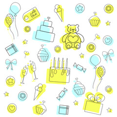 Vector set for celebration, party, birthday, festival 