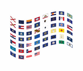 US state flags.