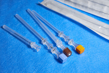 Injection needles for anesthesia close up shot