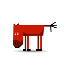 Funny cartoonical illustration of a horse. Vector image