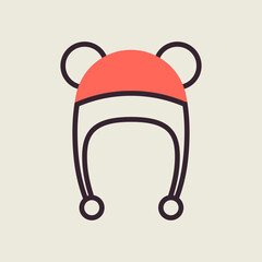 Baby hat with ears vector icon