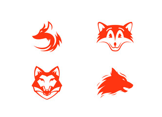 wolf logo set