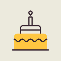 Birthday cake vector isolated icon