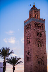 Fototapeta na wymiar Marrakesh, Morocco - May 01,2022: The architecture of the old Medina district of Marrakech.