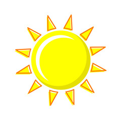 Sun vector icon. Weather forecast illustration. 