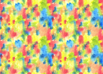 Seamless abstract pattern of colorful spots, watercolor print for fabric, wrapping paper, wallpaper, home decor, etc.