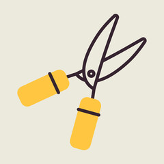 Garden shears vector icon, hedge shears sign