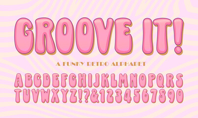 Groove It! A soft blobby condensed type with retro 1970s appeal.