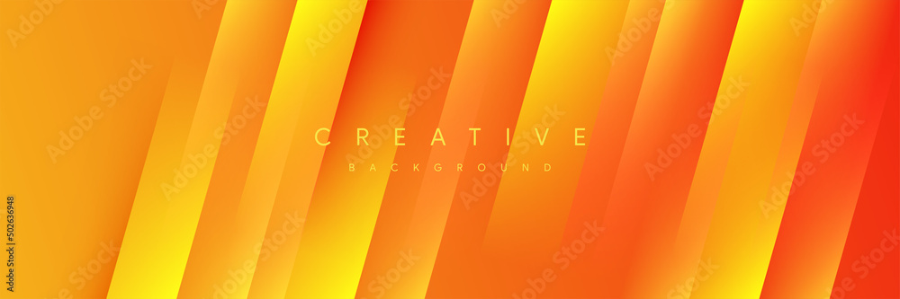 Poster geometric creative yellow concept vector abstract orange pattern background tech corporate with copy