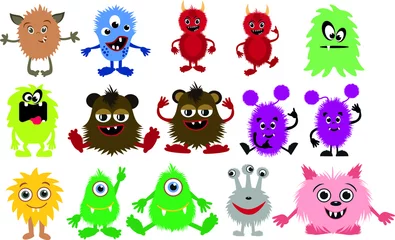 Fotobehang Cute Monsters Vector Clipart, Cartoon Monster © yulnniya