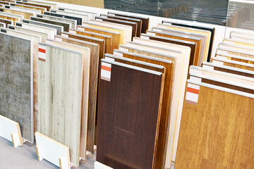 Wooden panels on floor and walls in store