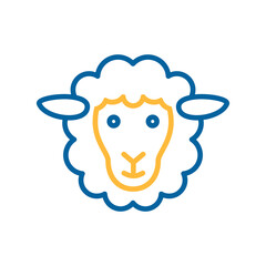 Sheep vector flat icon. Animal head sign