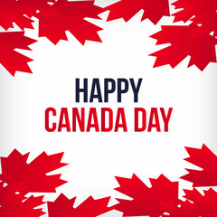 Fototapeta na wymiar Happy Canada day, Canada victory, independence day, Canada flag, celebration maple leaf icon, fete du canada background, poster, sale banner greeting card illustration