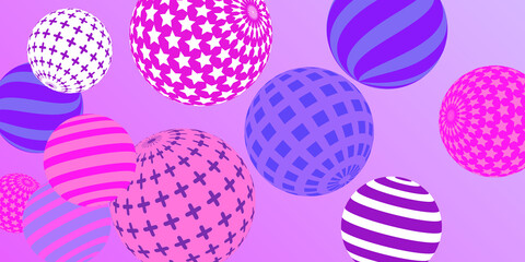 Retro 3d illustration abstract balls, great design for any purposes.  Modern cover concept. Modern art isolated vector graphic. Background wall design.
