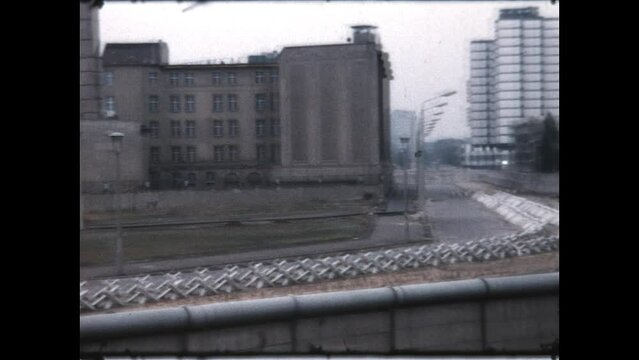 Looking Into East Berlin 1970 - Views of Potsdamer Platz, in East Berlin, from a viewing platform on the other side of the Berlin Wall in West Berlin, in 1970.  