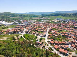 Aerial view of Historical town of Panagyurishte, Bulgaria