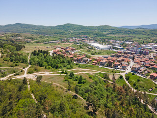 Fototapeta na wymiar Aerial view of Historical town of Panagyurishte, Bulgaria
