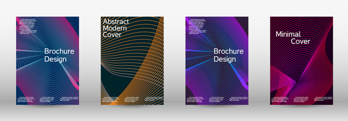 Minimum vector coverage. A set of modern abstract covers. Modern design template. Future futuristic template with abstract current forms for banner design, poster, booklet, report, magazine.