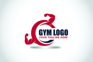 Fitness logo template flat style