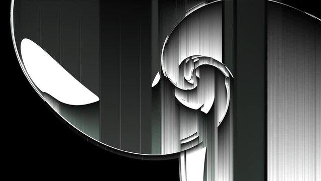 Dynamic animation in monochrome colour with pixel sorting effect, abstract futuristic animated wallpaper.