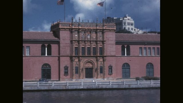 San Juan Custom House 1958 - A view from the harbor of the San Juan Custom House. The building was originally built by the Spanish government.  