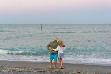 Sunrise on gulf coast beach in Florida