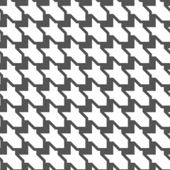 Geometric black and white seamless pattern with pied-de-poule ornament. Monochrome graphic repeating design. Modern minimalist stylish squared background. Vector chequered motif for fabric, textile