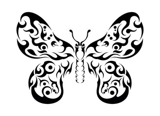 butterfly wings abstract vector tattoo design symbol