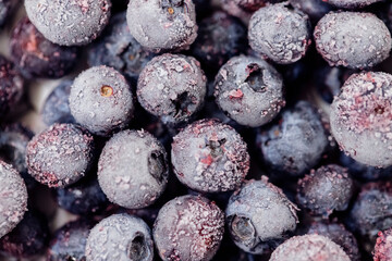 Frozen berry background food and blueberry delicious dessert.