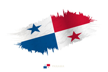 Obraz na płótnie Canvas Painted brushstroke flag of Panama with waving effect.