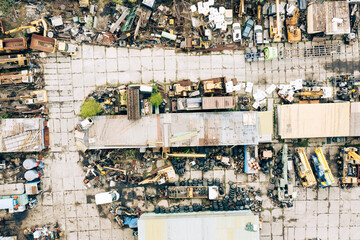 Industrial Storage Place from Above. Aerial View. 