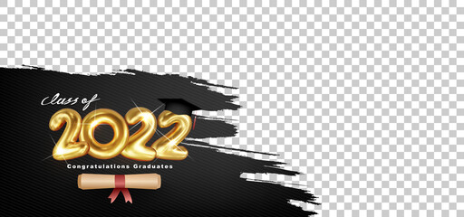 Graduation, Class of 2022 Vector text 3d gold design space for text and photo, congratulation event, T-shirt, party, high school or college graduate. Lettering for greeting, invitation card
