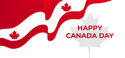 Happy Canada day, Canada victory, independence day, Canada flag, celebration maple leaf icon, national holiday fete du canada background, poster, sale banner greeting card illustration